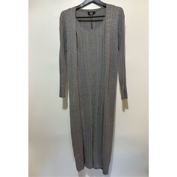 Grey Knit maxi dress set - Picture 6 of 9